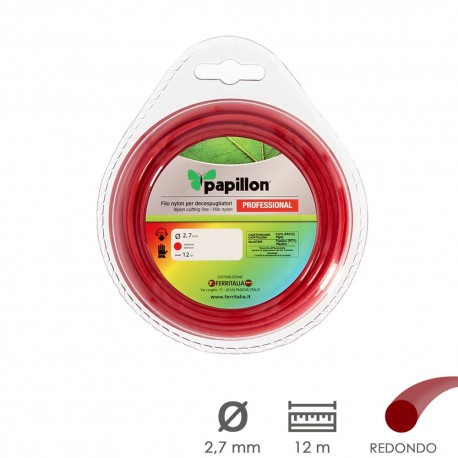 Hilo Nylon Desbrozadoras Redondo Profesional Ø 2,7 mm. Rollo 12 metros. Hilo Nylon Corte Desbrozadores Hierba, Jardin, Maleza