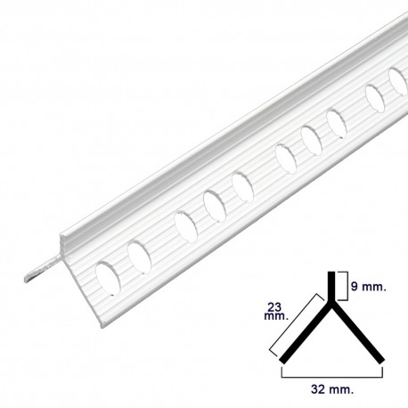 Guardavivos Pvc Flecha Para Mortero Barra 2,5 Metros