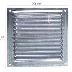 Rejilla Ventilación Atornillar  20x20 cm. Aluminio