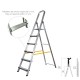 Escalera Doméstica Aluminio 6 Peldaños 12 cm Grosor.