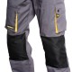 Pantalones Largos DeTrabajo, Multibolsillos, Resistentes, Rodilla Reforzada, Gris/Amarillo Talla 50/52 XL (Slim Fit)