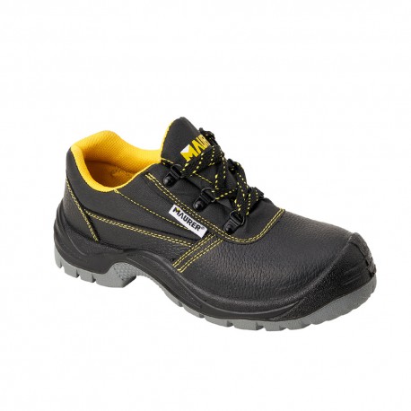 Zapato Bajo Seguridad Maurer S3 Modelo Capua Antideslizante Con Suela y Puntera Antiperación y Resistencia A Hidrocarburos Nº 38