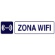 Rotulo Adhesivo 250x63 mm. Zona Wifi