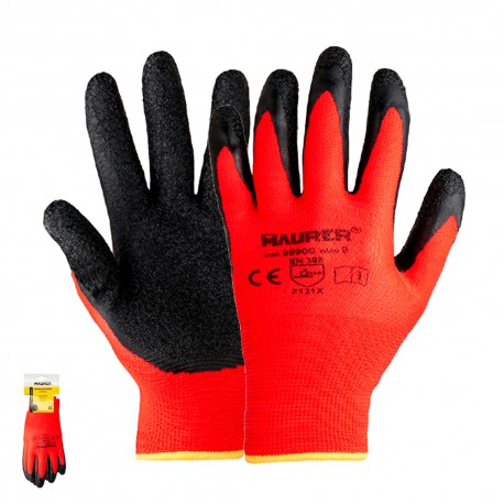 Guantes Latex / Nylon Gripflex Con Colgador Talla  8" (Par)