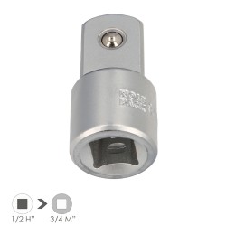 Adaptador Aumentador 1/2" Hembra A 3/4" Macho Acero Cromo Vanadio, Aristas Redondas, Reductor Carraca,