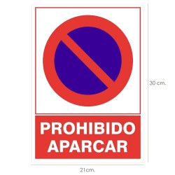 Cartel Prohibido Aparcar  30x21 cm.