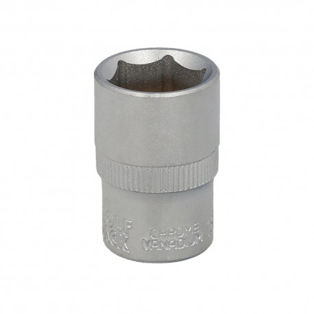 Llave Vaso 1/2" Hexagonal 19 mm. Perfil de 6 caras. Acero Cromo Vanadio, Aristas Redondas