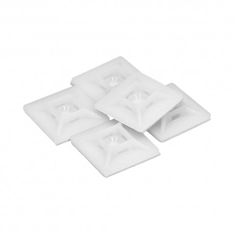 Base Adhesiva Para Bridas 19x19 mm. Blanca Bolsa 100 Unidades