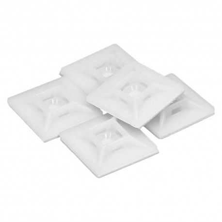 Base Adhesiva Para Bridas 28x28 mm. Blanca Bolsa 100 Unidades