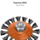 Cepillo Oblicuo Con Alambre De Acero Trenazdo Rosca M14, Ø 100 mm. Alambre de Ø 0,30 mm.