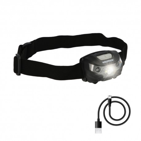 Linterna Led Frontal Cabeza Litio Usb Recargable. 3 modos de luz. 120 LUM. Sensor de encendido y apagado.