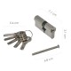Cilindro Seguridad 30x40 mm/13,5 Leva Corta Niquelado Con 5 llaves