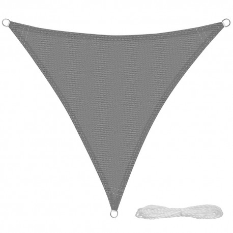 Toldo Vela Sombra Jardin Triangular Gris 5,0 x 5,0 metros.