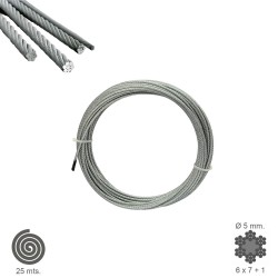 Cable Galvanizado   5 mm. (Rollo 25 Metros) No Elevacion