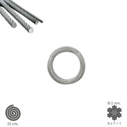 Cable Galvanizado   2 mm. (Rollo 25 Metros) No Elevacion