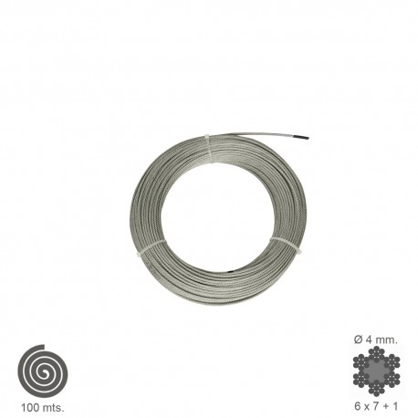 Cable Galvanizado   4 mm. (Rollo 100 Metros) No Elevacion