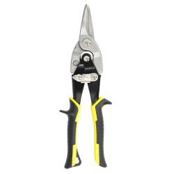 Tijeras Chapa Corte Central 250 mm. Hoja Acero Al Carbono, Mangos Engomados, Con Dientes Serrados, Cortachapa, Tijera Aviacion