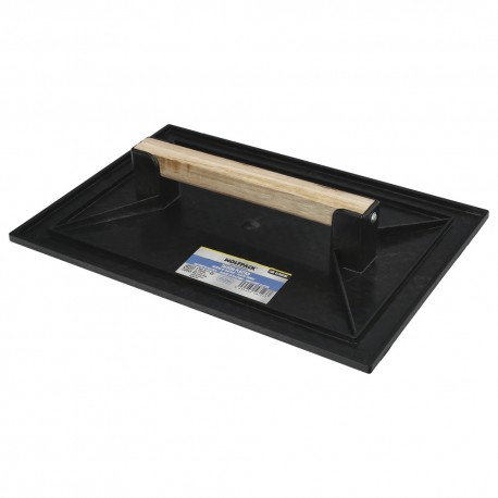 Talocha Plastico 32x22 cm. Mango Madera Negra Con Alveolos