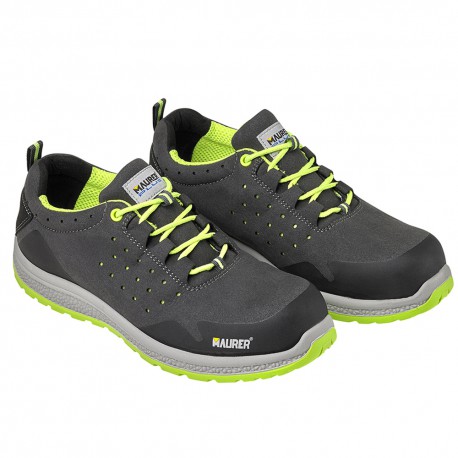 Deportiva Seguridad Maurer S1 Modelo Resia Antideslizante con Suela Composite y Resistencia a los Hidrocarburos Talla 38.