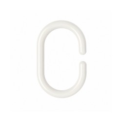 Anillas Para Cortinas de Ducha Oval. Anilla Baño Oval 18 mm. Blanca (Bolsa 100 Unidades)